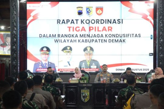 Polres Demak gelar rakor tiga pilar perkuat sinergi jaga Kamtibmas
