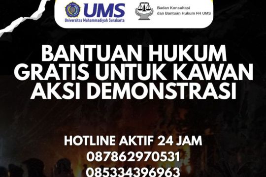 UMS beri bantuan hukum gratis untuk lindungi hak demonstran dan masyarakat