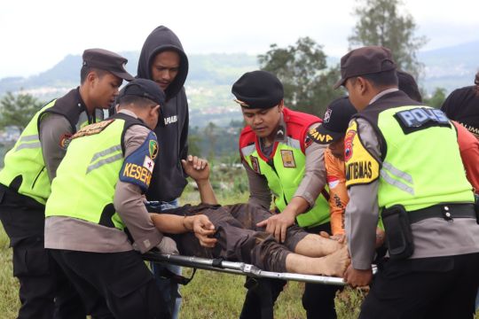 Polres Wonosobo simulasi penanggulangan bencana alam