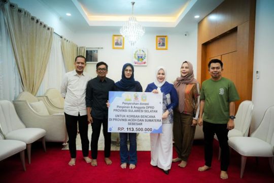 Sulsel terima donasi DPRD senilai Rp113,5 juta untuk korban Sumatera