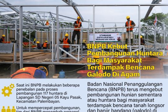 BNPB kebut pembangunan huntara bagi masyarakat terdampak bencana galodo di Agam