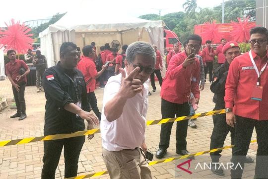 Hasto, Ganjar, Ahok, Andika Perkasa, dan Rocky Gerung tampak di Rakernas PDIP Ancol