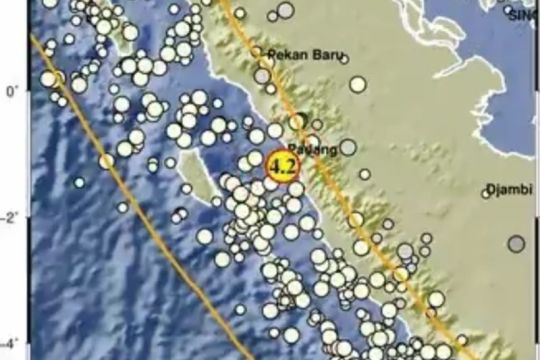 Gempa Magnitudo 4,2 guncang Pesisir Selatan, Kamis (22/01/2026)