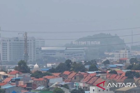 Kabut asap terlihat menaungi sejumlah wilayah Provinsi Kepulauan Riau