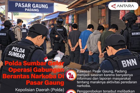 Polda Sumbar gelar operasi gabungan berantas narkoba di Pasar Gaung