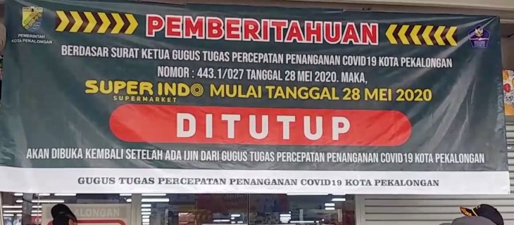 Super Indo Pekalongan ditutup sementara karena COVID-19