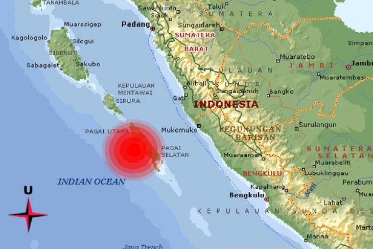 Gempa tektonik magnitudo 5,8 di Pagai Selatan dirasakan hingga Bengkulu