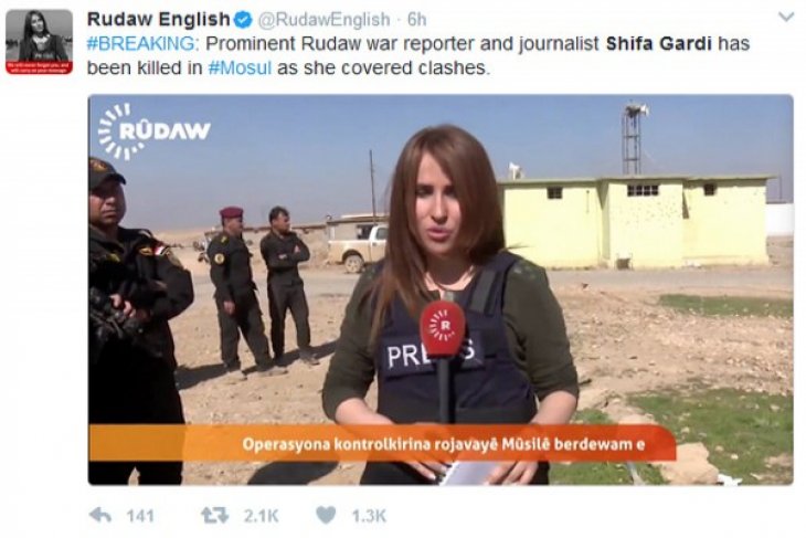 Iraqi female TV reporter killed in bomb explosion in Mosul