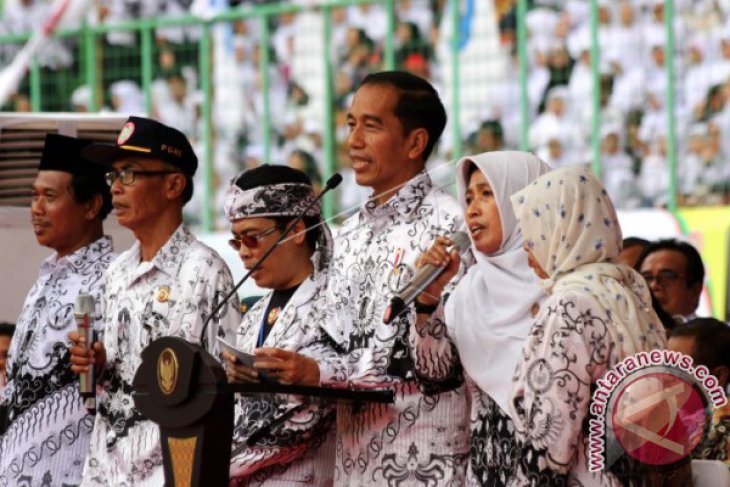 President Jokowi Attends Commemoration Of Teachers' Day