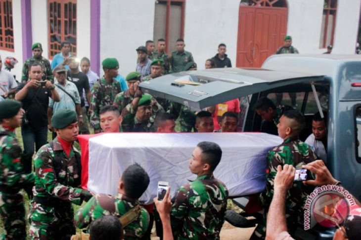 Jenazah prajurit TNI korban penembakan
