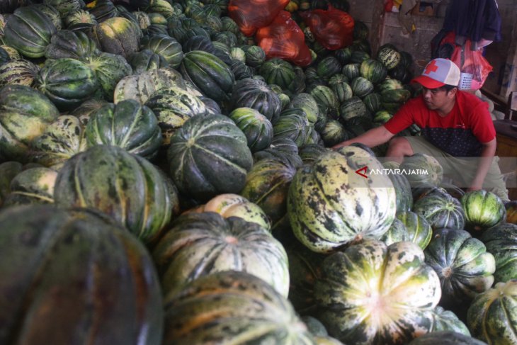 Pedagang Blewah Manfaatkan Bulan Puasa