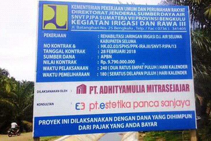 Petani minta perbaikan bendungan Seluma dipercepat