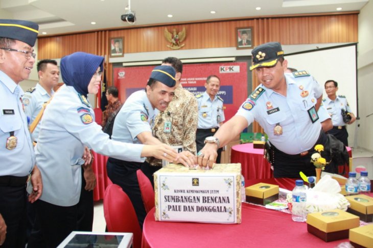Kanwilkumham Jatim Galang Dana Korban Gempa