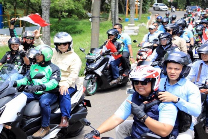 Prabowo hadiri kopdar Ojol di Sirkuit Sentul