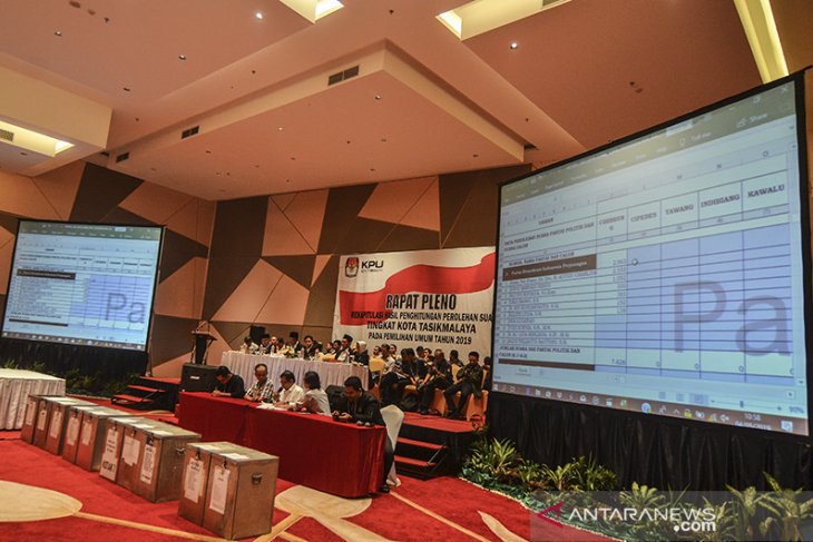 Pleno rekapitulasi perolehan suara tingkat kota Tasikmalaya 