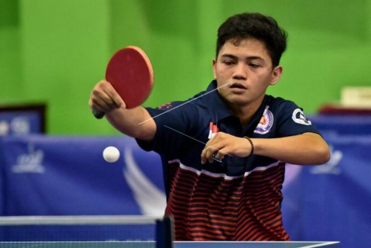 Tim tenis meja putra Indonesia menang