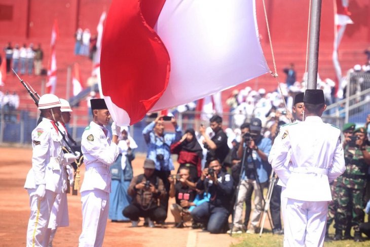 Upacara HUT Kemerdekaan di Kediri berlangsung khidmat