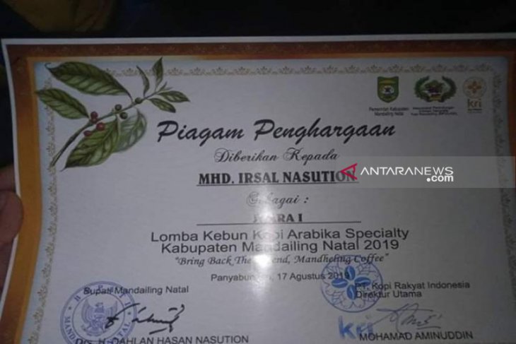 Kelompok tani binaan TNBG raih juara satu lomba kebun kopi Arabika specialty