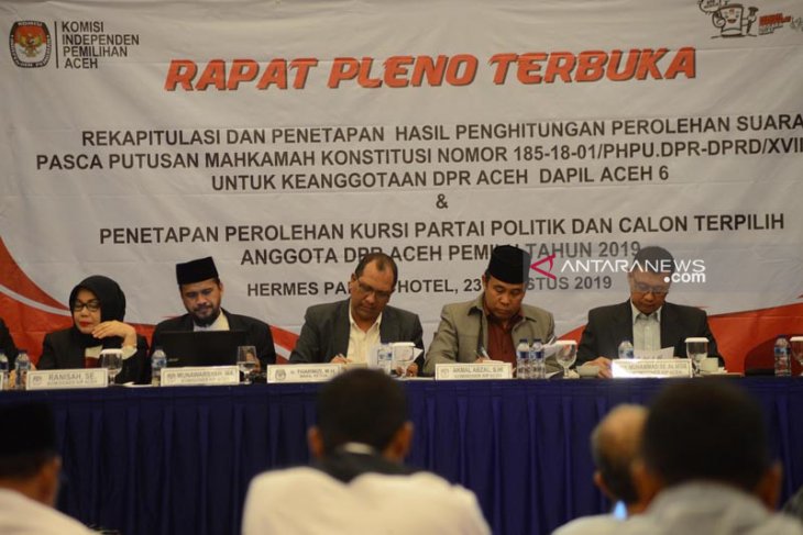 KIP Aceh tetapkan 81 Anggota DPR Aceh terpilih hasil Pemilu 2019