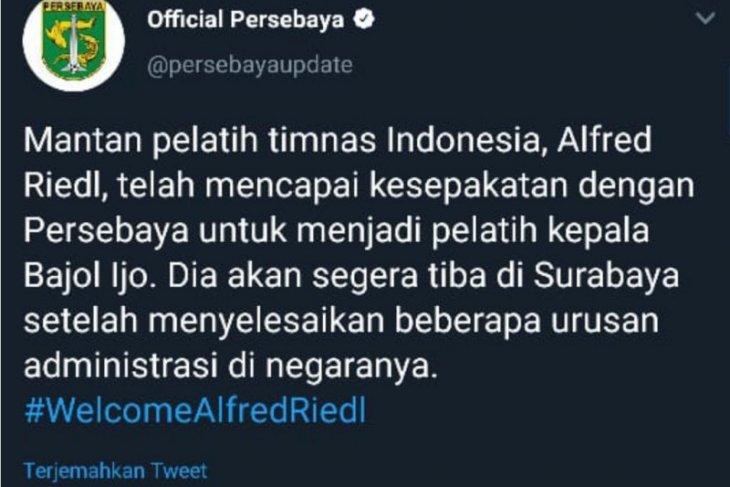 Pilih Alfred Riedl, Persebaya hanya umumkan lewat medsos