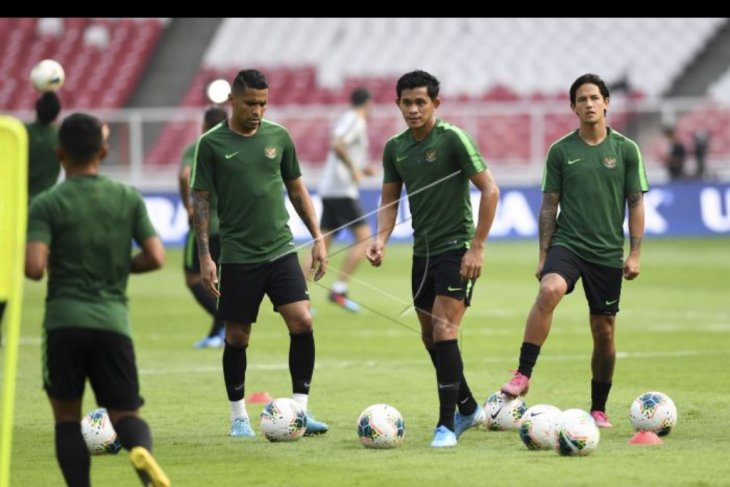 Latihan Timnas Indonesia jelang hadapi Thailand