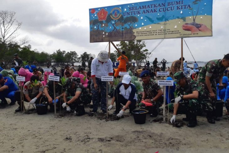 Di Bengkulu, TNI AL tanam 4.500 pohon mangrove