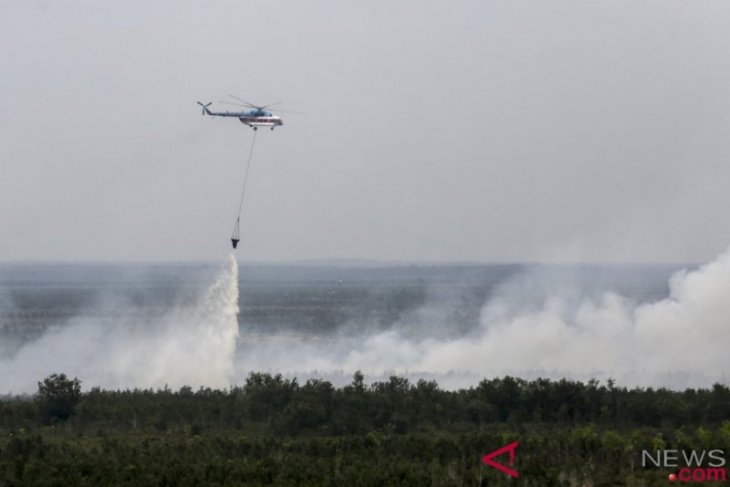 South Sumatra BPBD's five water bombers deployed for fire suppression