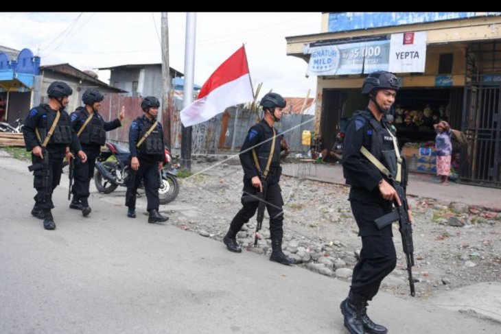 Patroli keamanan di Wamena