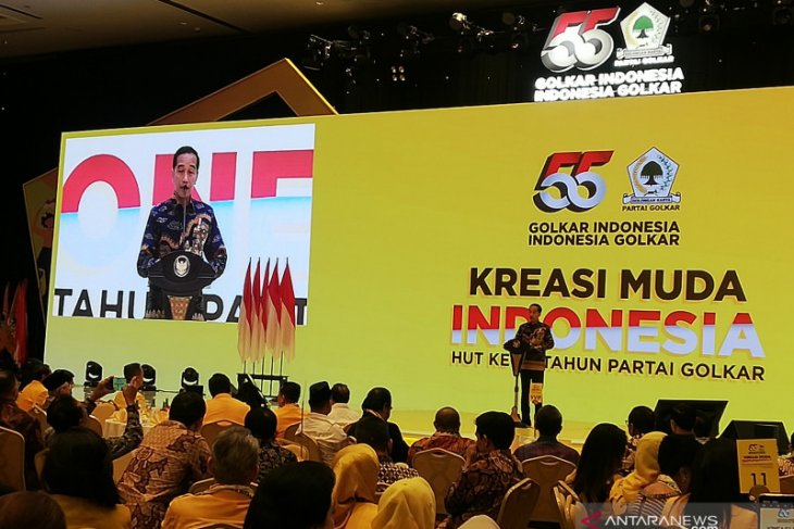 Presiden Jokowi hadiri peringatan HUT Ke-55 Golkar