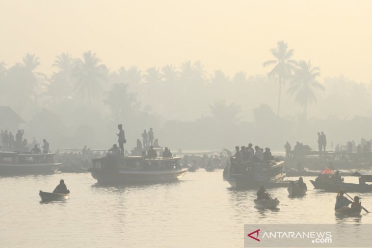 Pasar Terapung Lok Baintan Terdampak Kabut Asap