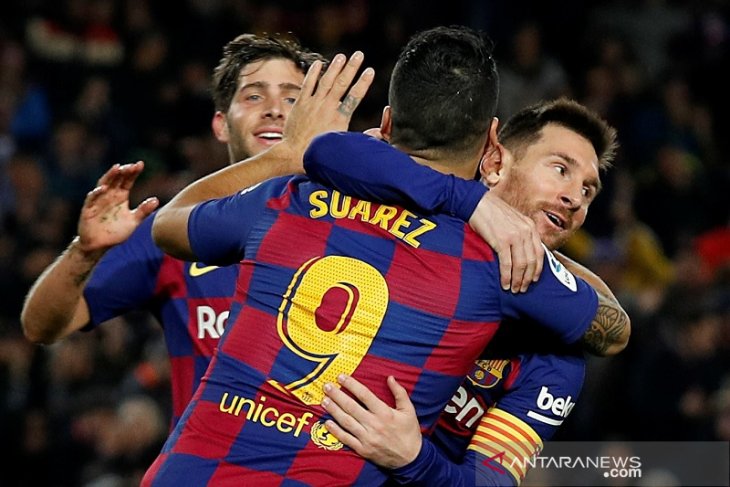 Messi rayakan Ballon dOr dengan trigol saat Barcelona atasi Mallorca