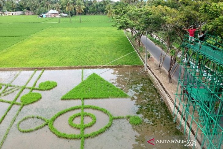 Ekspresi seni Land Art Not Khatulistiwa di Bone Bolango