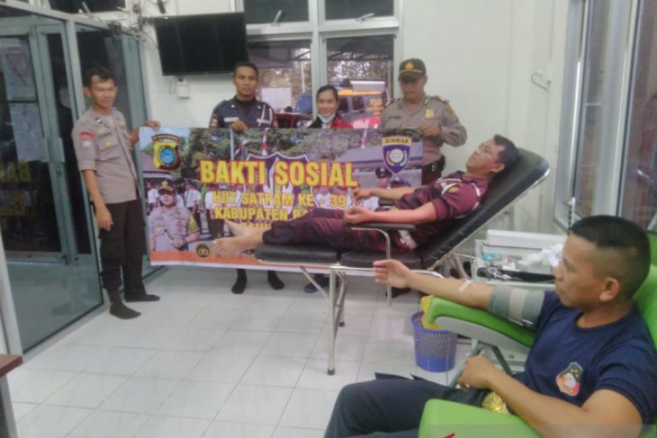 Polisi Bangka-Satpam gelar kegiatan donor darah