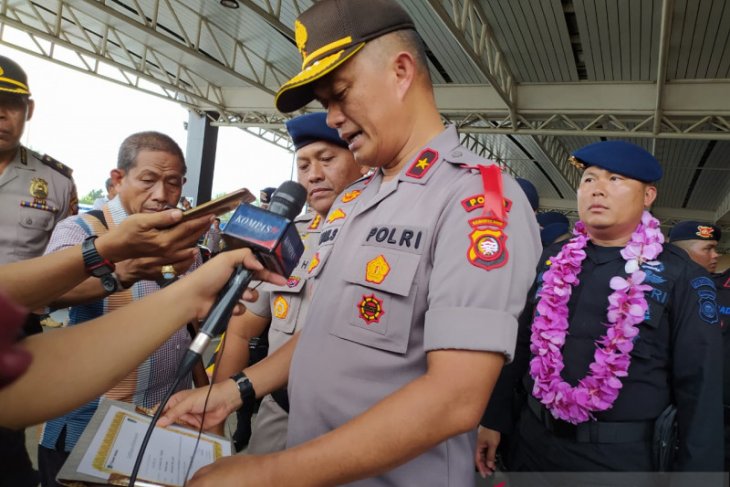Sebanyak 100 anggota Brimob tiba di Pontianak usai bertugas di Papua