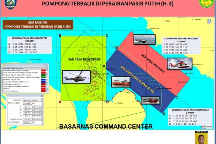 Pihak SAR Malaysia ikut bantu pencarian korban kapal tenggelam di perairan Riau