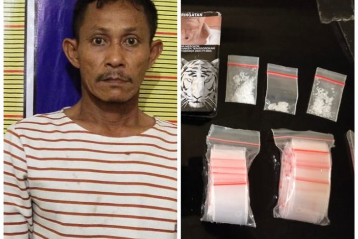 Satresnarkoba Polres Langkat ringkus Bahral warga Sei Lepan miliki tiga paket sabu-sabu