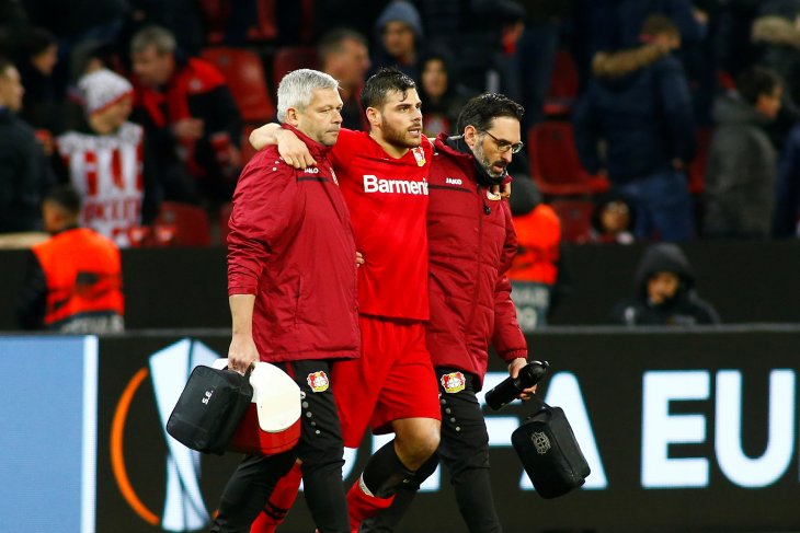 Penyerang Leverkusen Kevin Volland akan absen sampai akhir musim