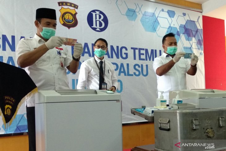 BI dan Polda Jambi musnahkan 9.104 lembar uang rupiah palsu