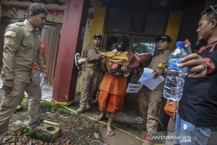 Rekonstruksi pembunuhan anak kandung di Tasikmalaya 