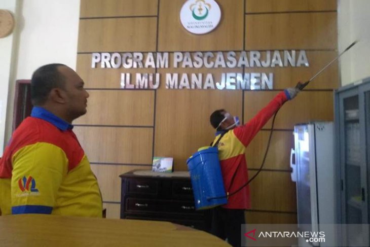 Antisipasi corona, Unimal lakukan penyemprotan disinfektan