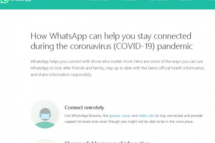 Kominfo-WhatsApp luncurkan hotline gratis virus corona