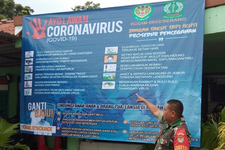 Koramil 0219/Cikande imbau warga tenang hadapi wabah corona