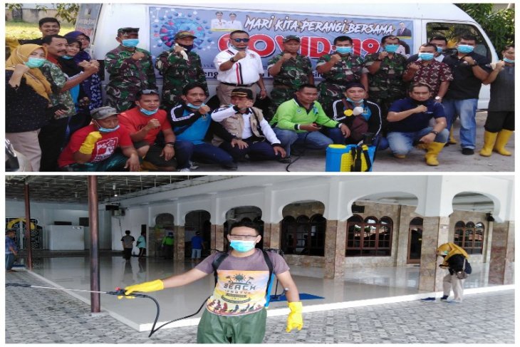Puluhan rumah ibadah di Tebing Tinggi di semprot disinfektan