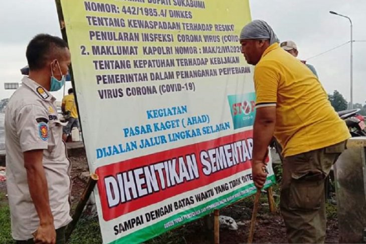Kegiatan pasar kaget Ahad di Sukabumi diberhentikan sementara