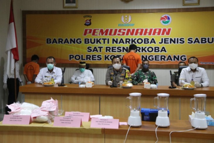 Polresta Tangerang musnahkan sabu-sabu 11,172 kg dari 22 tersangka