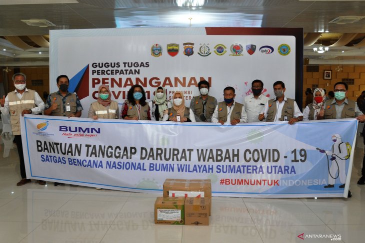 Bantuan Satgas Bencana BUMN Sumut PEDULI COVID-19