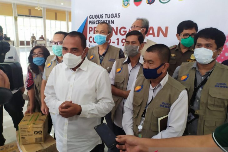 Gubernur apresiasi bantuan Satgas Bencana BUMN Sumut di tengah pandemi COVID-19