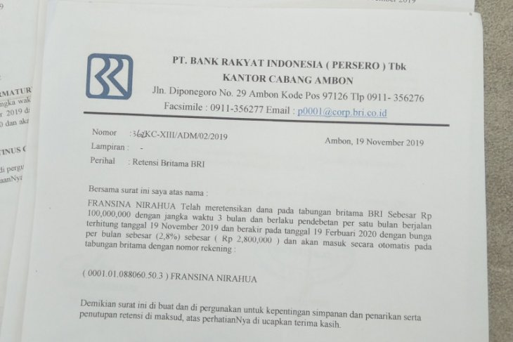 Nasabah BRI akui pernah adukan dana yang raib ke OJK