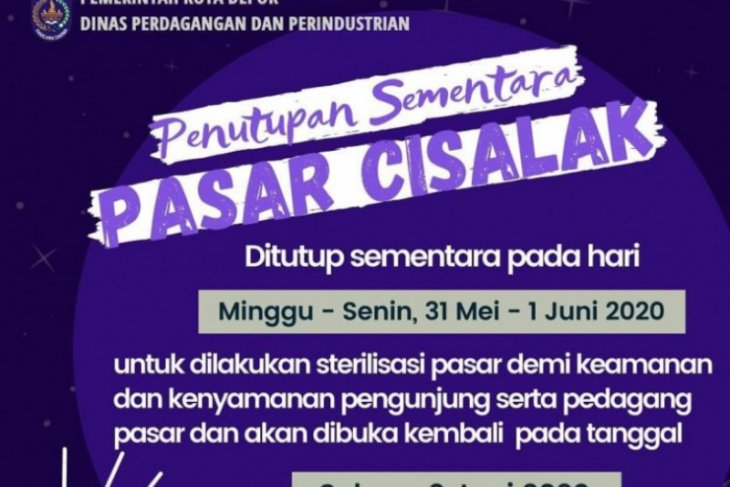 Ada empat pedagang positif COVID-19, Pasar Cisalak ditutup sementara