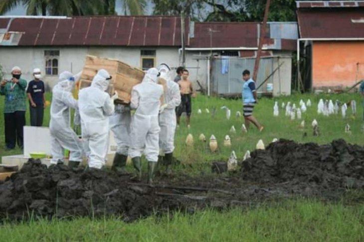 Tim Kikav 12/MDC makamkan jenazah pasien reaktif sesuai protokol kesehatan
